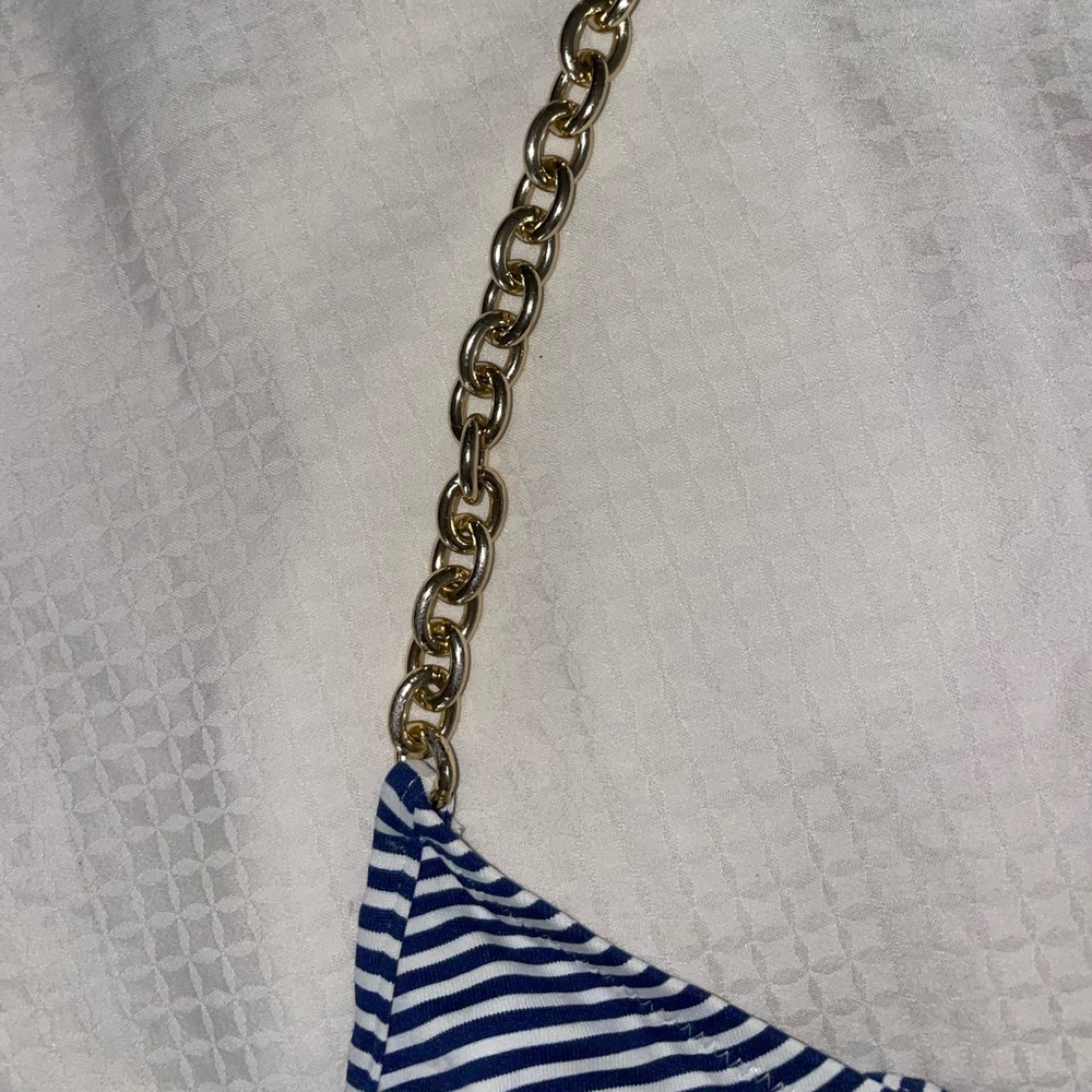 Striped Elizabeth Hurley Bikini - Picture 2 of 6